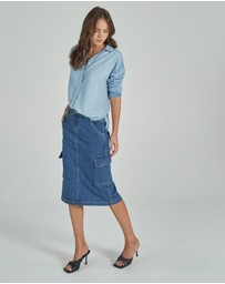 DRICOPER DENIM - Cargo Midi Skirt