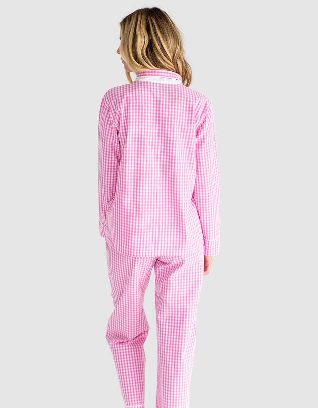 Sant And Abel - Women's Hepburn Gingham Pink Long PJ Set