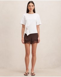 Forever New - Jessica Lace Trim Satin Shorts