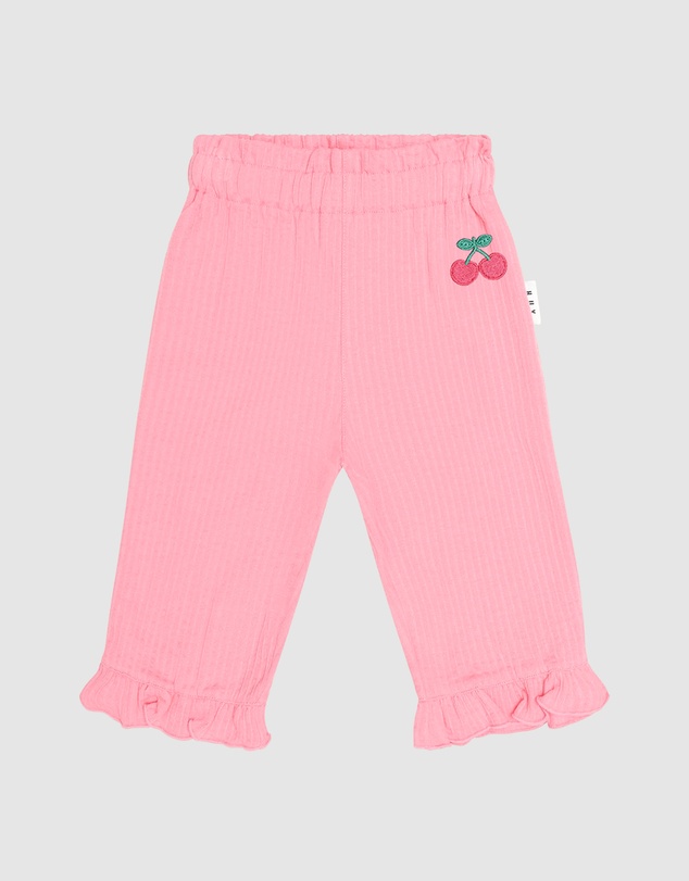 Huxbaby - Cherry Embroidered Frill Pants - Babies-Teens