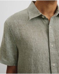 Country Road - Organically Grown Linen Regular Fit Short Sleeve Shirt