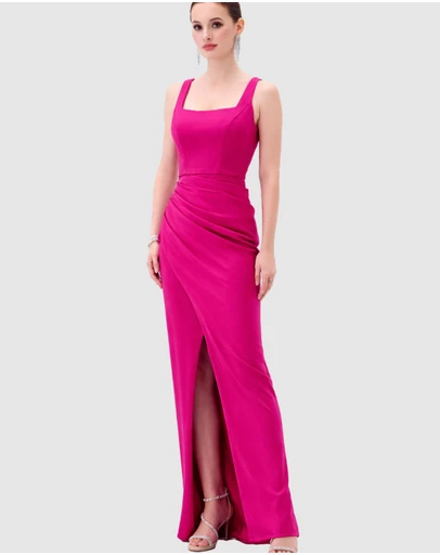 Bariano - Dira Square Neck Gown