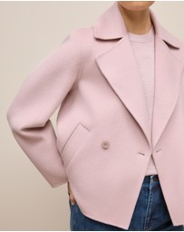 Trenery - Double Faced Wool Peacoat in Pink Rose