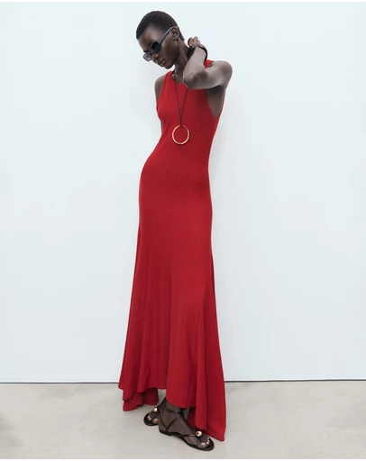 M.N.G - Asymmetrical Low-Knit Dress