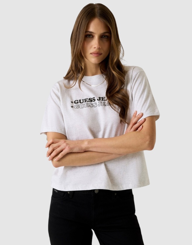 GUESS Jeans - GUESS JEANS Heather Boxy Print Star T-Shirt