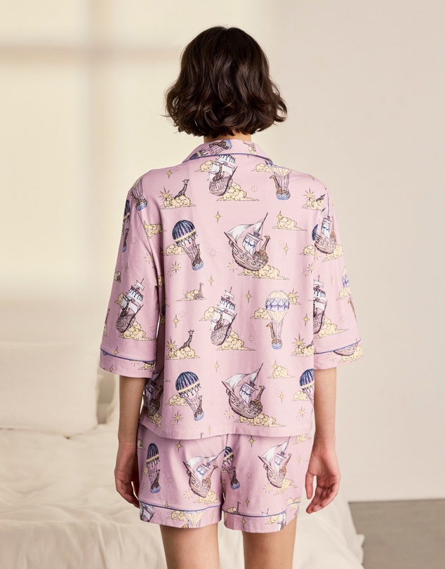 Chelsea Peers - Organic Cotton Hot Air Balloon Short Pyjama Set