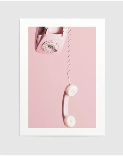 Olive et Oriel - Pink Telephone Art Print