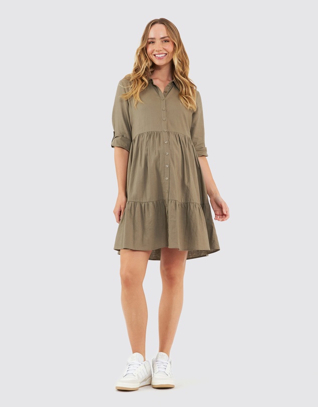 Ripe Maternity - Adel Linen Button Through Dress