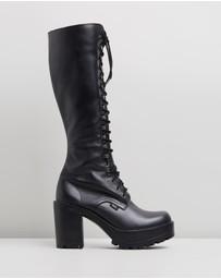 ROC Boots Australia - Lash Leather Platform Boots