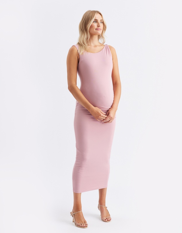 Ripe Maternity - Luxe Knit Off Shoulder Dress