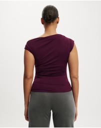 Cotton On - Georgie Off Shoulder Belt SS Top