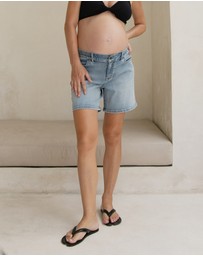 Soon Maternity - Relaxed Denim Shorts