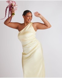 Six Stories - One Shoulder Satin Ruched Bridesmaid Dress