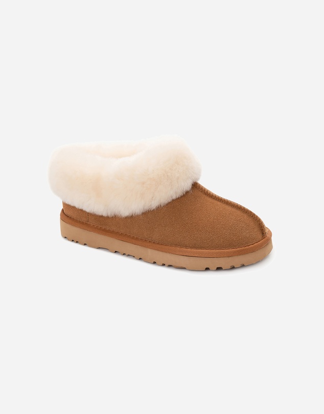 Ozwear Connection Uggs - Ugg Slippers Collar Unisex Premium Sheepskin Slippers Suede