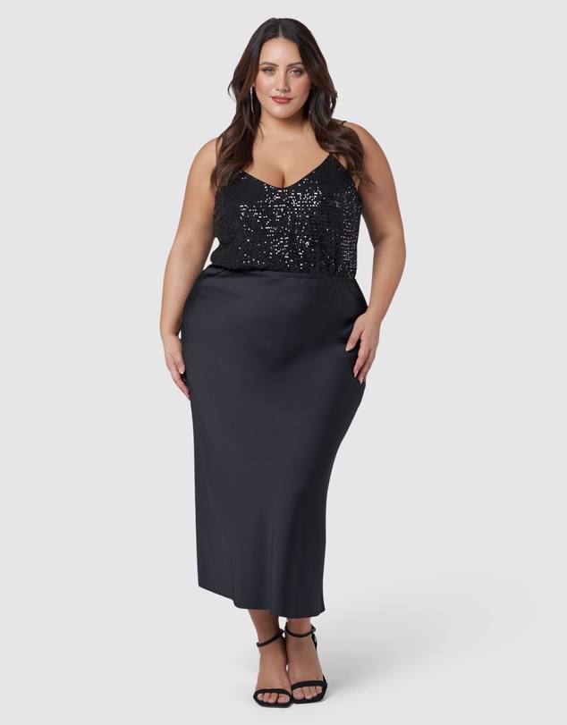 Pink Dusk by Curve Project - The Ivy Satin Skirt