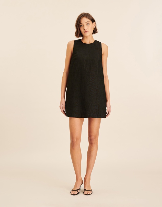 black linen dress uk Margo Black Linen Dress - Linen Dress - Fall Linen Dress - Long Linen Dress