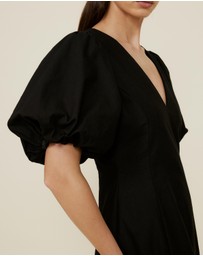 The Fated - Puff Sleeve Midi Dress