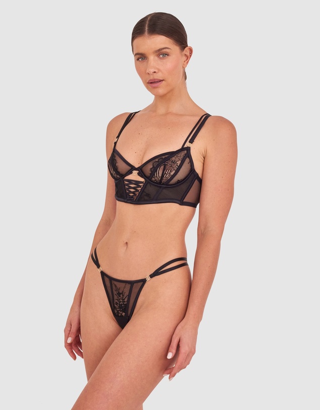 Bras N Things - Night Games Eyes On Me String - Black