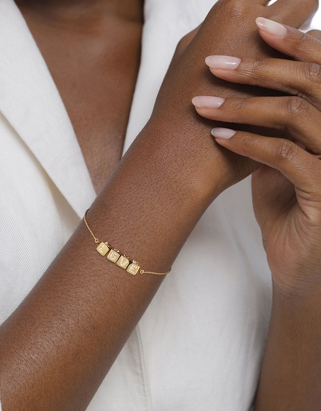 Elli Jewelry - Crystal LOVE Bracelet in Gold-Plated 925 Silver