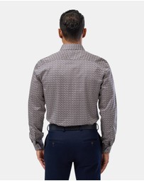Brooksfield - Autumn Floral Print Slim Fit Dress Shirt