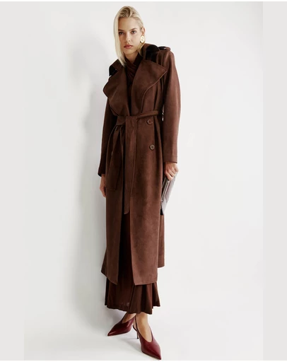Bardot - Kira Vegan Suede Trench Coat