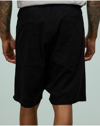 Surrounded By Ghosts - The Garnet Denim Low Crotch Drawstring Shorts