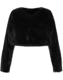 City Chic - Angelica Faux Fur Crop Jacket