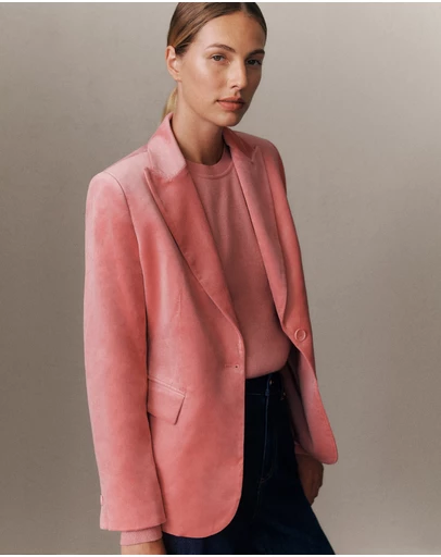 Trenery - Velvet Blazer in Dusty Rose