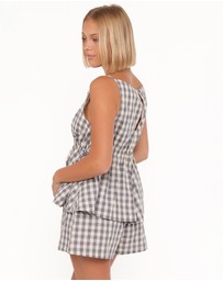 Petal & Pup - Rory Top - Slate Blue Gingham