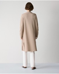 Trenery - Merino Longline Cardigan in Biscuit
