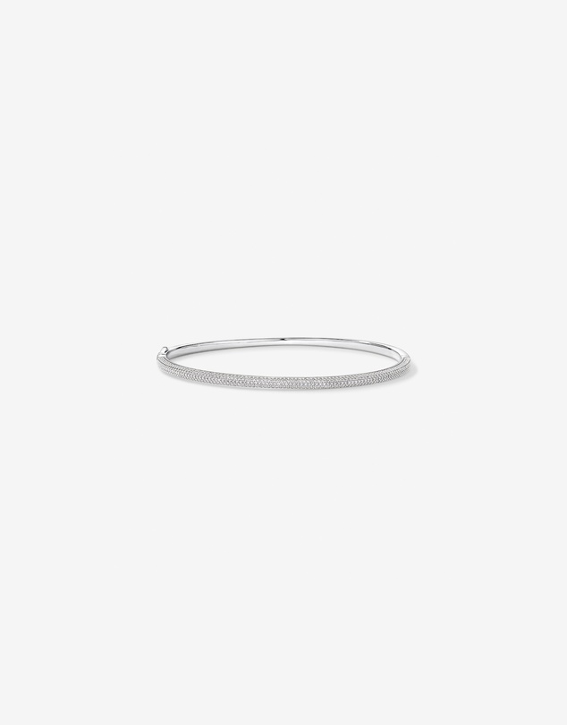 Michael Hill - Pavé Hinged Bangle in Sterling Silver - Small
