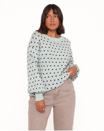 Petal & Pup - Jax Knit Sweater - Blue Polka Dot