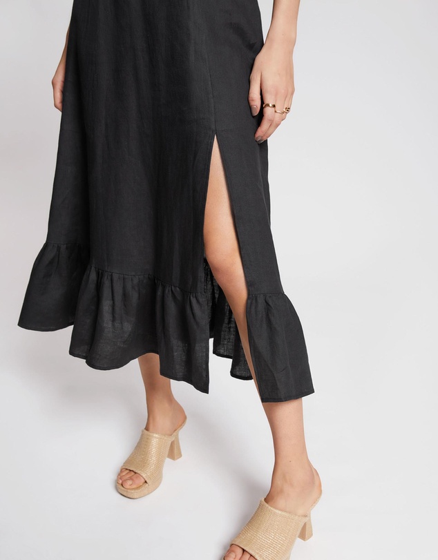 & Other Stories - Puff Sleeve Linen Midi Dress