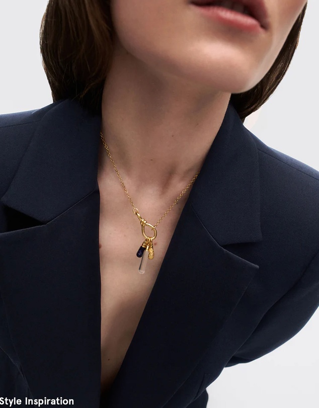 PDPAOLA - Sodalite Drop Pendant Stacker Chain Necklace