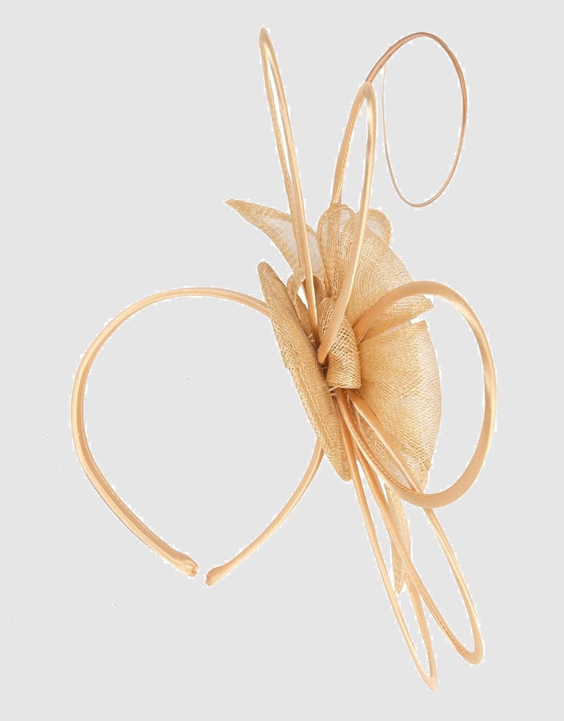 Max Alexander - Sinamay Gold Flower Racing Fascinator