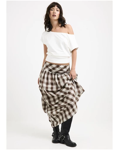 Subtitled - Dakota Gingham Yoke Maxi Skirt