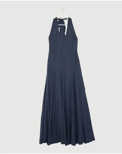 Revibe - Repaired Minima Esenciales Daphne Halter Scarf Maxi Dress - AU 10