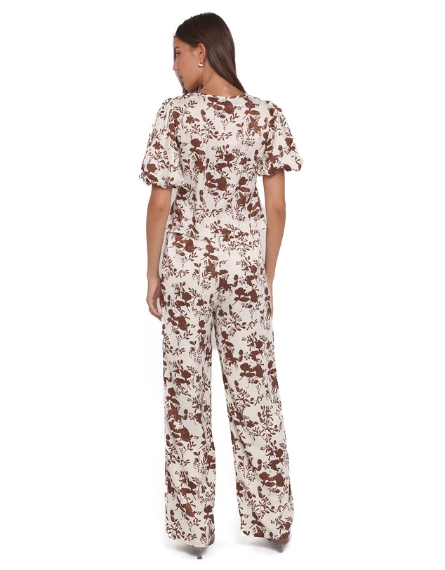 Petal & Pup - Winslet Wide Leg Pant - Brown Floral