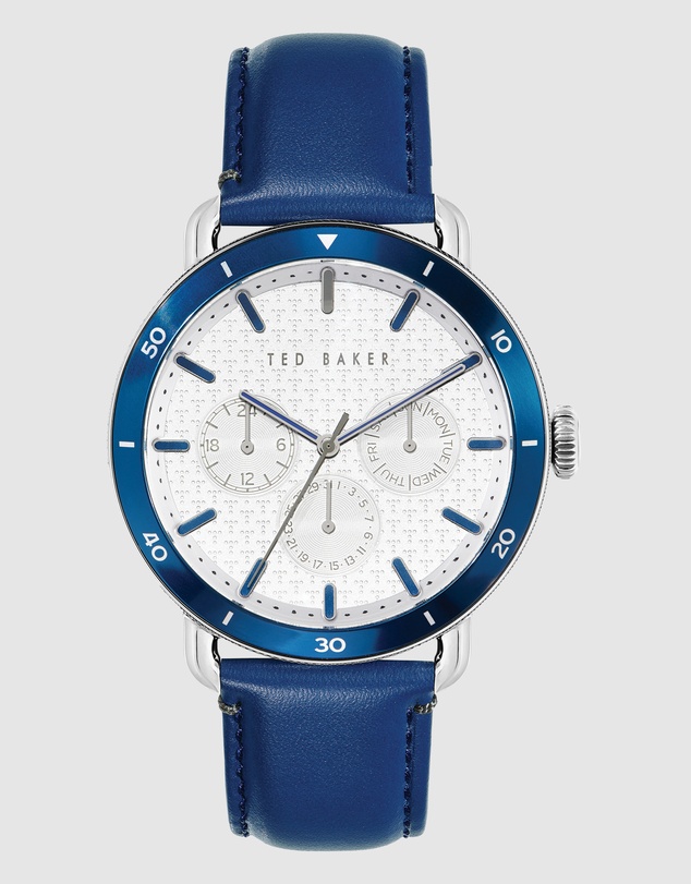 Ted Baker - Margarit 46mm Blue Leather Watch