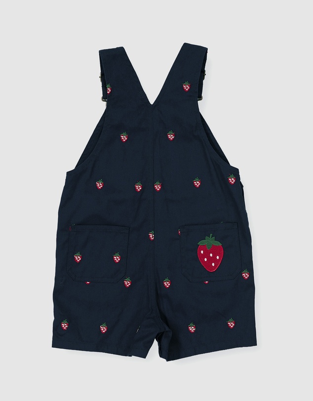 Goldie + Ace - Mini Strawberry Embroidered Burton Overalls - Babies-Kids