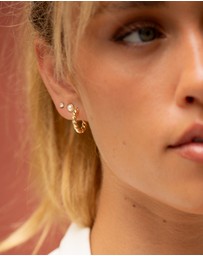 Mestige - Croissant Huggie Earrings - 18K Gold Plated