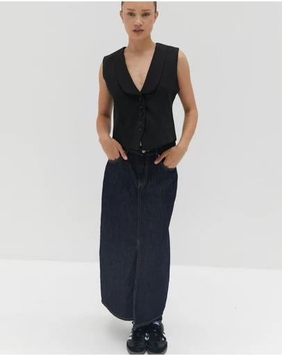 Style Addict - Nikki Denim Midi Skirt
