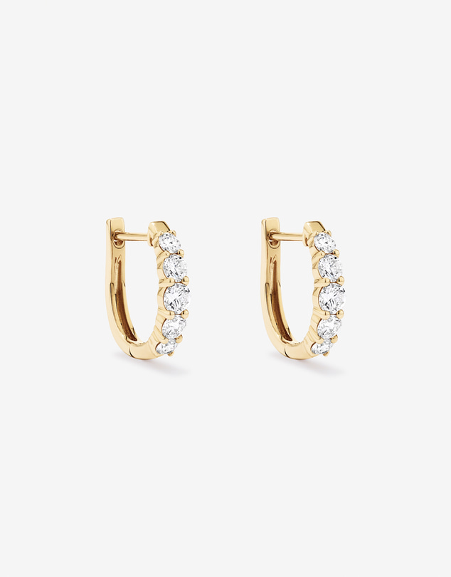 Michael Hill - 1.00 Carat TW Laboratory-Grown Diamond Hoop Huggie Earrings in 10kt Yellow Gold