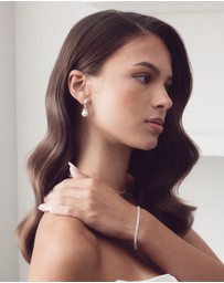 The White Collection - Phoebe - Delicate Rose Gold Pearl Bridal Earrings
