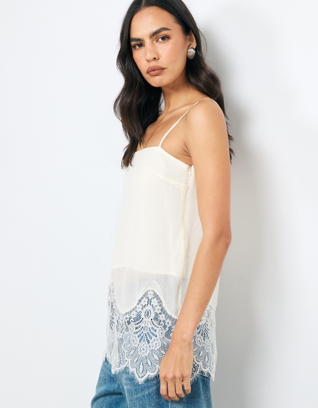 AERE - Alina Lace Trim Cami Top
