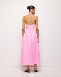 AERE - Esme Halter Linen Midi Dress