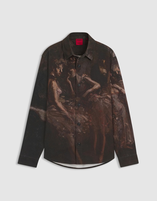 HUGO - Oversized-Fit Shirt in Cotton With Ballerina Print