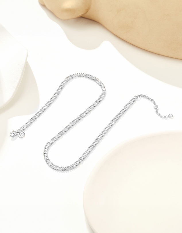 Mestige - Era Radiant Tennis Necklace - Silver Plated