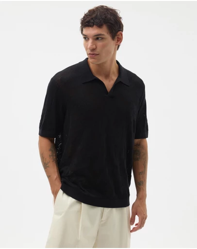 AERE - Floral Knit Polo