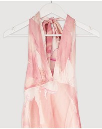 Revibe - Repaired Shona Joy Roberts Halter Neck Maxi Dress - AU 6